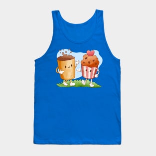 Funny Cupcake And Coffee Tank Top